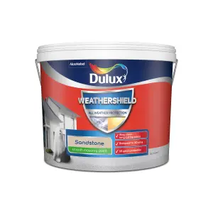 Dulux Weathershield Sandstone Smooth Matt Masonry paint, 10L