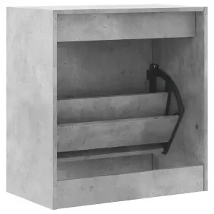 Shoe Cabinet Concrete Grey 60x34x63.5 cm Engineered Wood