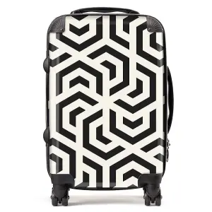 Hexagonal Geometric Pattern Suitcase - Cabin