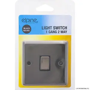 New Black Nickel Single Light Switch 1 Gang 2 Way On/off With Fixing Screw Home