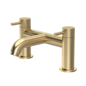 Round Minimalist Deck Mounted Bath Filler Tap - Brushed Brass - Balterley