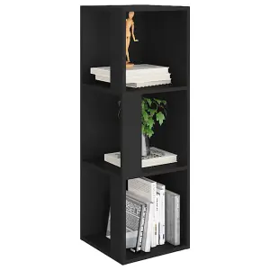 Berkfield Corner Cabinet Black 33x33x100 cm Engineered Wood