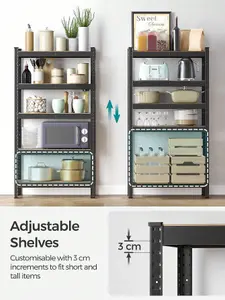 SONGMICS  Shelving Unit, 150 X 75 X 30 Cm, Max. Load 650 Kg (130 Kg Per Tier), Storage Rack, Black And Rustic Brown