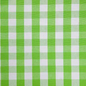 Homescapes Cotton Green Block Check Gingham Eyelet Curtains 137 x 228 cm