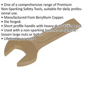 60mm Non-Sparking Slogging Spanner - Heavy-Duty Striking End for Safe Use