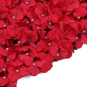 Artificial Flower Wall Backdrop Panel, 60cm x 40cm, Dark Red