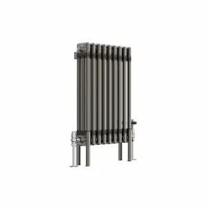 Right Radiators 600x427 mm Horizontal Traditional 3 Column Cast Iron Style Radiator Raw Metal