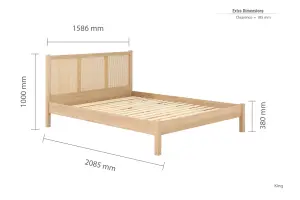 Birlea Croxley King Rattan Bed Oak