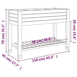 Berkfield Garden Raised Bed White 110x45x79 cm Polypropylene