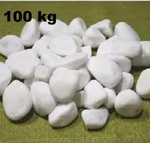 Decorative MARBLE EXTRA WHITE Stones  Pebbles  HOME & GARDEN  AQUARIUM 100kg