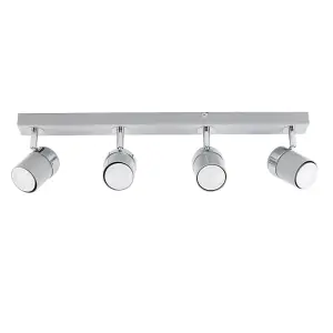 ValueLights Rosie Grey Ceiling Bar Spotlight and GU10 Spotlight LED 5W Cool White 6500K Bulbs