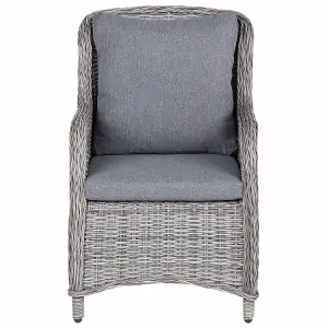 Set of 2 Garden Chairs with Cushions CASCAIS PE Rattan Grey