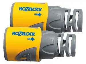 Hozelock 2050 Hose End Connector Plus For 12.5-15Mm (1/2-5/8In) Hose Twin Pack