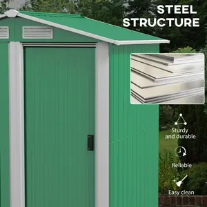 Brely 5 ft. W x 4 ft. Galvanised Steel Pent Garden Shed