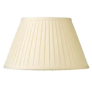 First Choice Lighting Set of 2 Pleated 35cm Cream Faux Silk Shades for Table or Floor Lamp