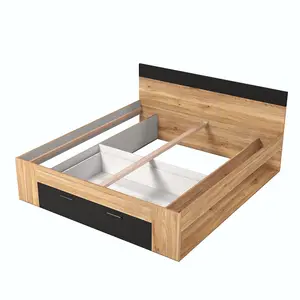 Elegant Beta Divan Bed 160cm in Oak Mauvella - Spacious EU King Size with Storage