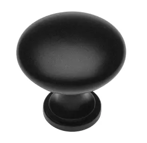 Kitchen Cupboard Cabinet Door Drawer Round Knob Handle Terni by GTV Black Matt