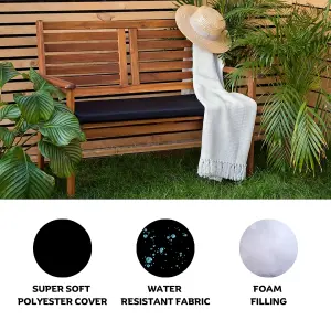 Black Garden Bench Seat Cushion Non Slip Comfortable Patio Bench Cushions Swing Cushions