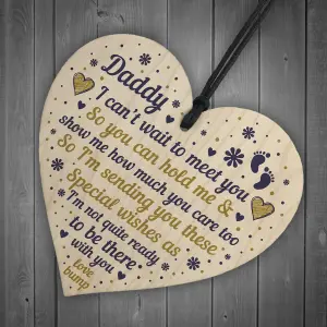 Red Ocean Daddy To Be Gifts From Bump Baby Shower Gift Daddy To Be Birthday Card Wooden Heart Plaque