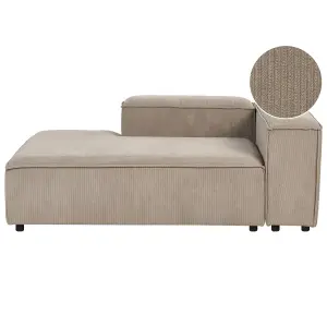 Right Hand Jumbo Cord Chaise Lounge Taupe ARDAL