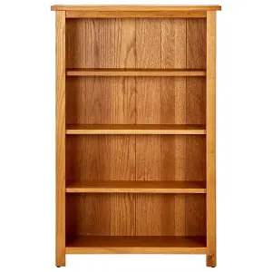 Berkfield 4-Tier Bookcase 70x22x110 cm Solid Oak Wood