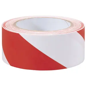 Draper  Hazard Tape Roll, 33m x 50mm, Red and White 69010