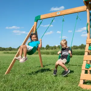 Backyard Discovery Buckley Hill Cedar Wooden Climbing Frame with 2 x Swings and 1 x Slide