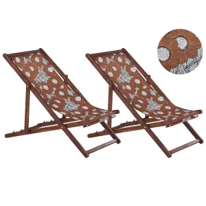 Sun Lounger Wood Dark Brown ANZIO