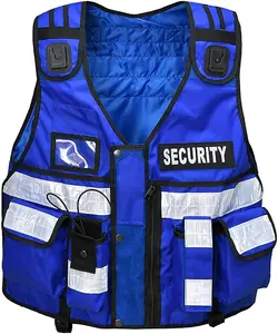 RAC3 High-Vis Security Vest, Full Corduroy, Body Camera Mounts, Multiple Pockets , Fit upto 5XL, Available in 5 Color ( Blue )