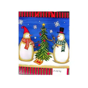 Merry Christmas Snowman Gift Bag Multicoloured (One Size)