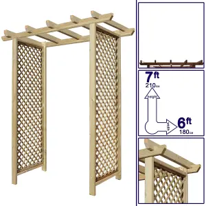 Premier Arch H:7ft (210cm) x W.6ft (180cm) Garden Walkway Archway Standard Alderley Plant Decorative Plant Climber Sides