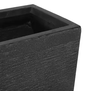 Flower Pot Fibre Clay Black 80 x 37 x 38 cm MYRA