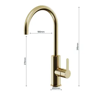 GoodHome Zanthe Brass effect Kitchen Side lever Tap