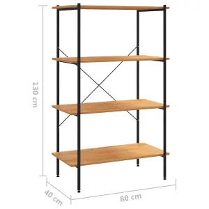 Berkfield 4-Tier Shelving Unit Black and Oak 80x40x130 cm