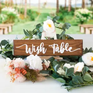 Peak Heritage Engraved Wooden Wedding Sign 40cm - Wish Table