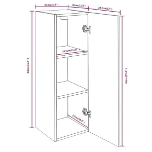 Berkfield TV Cabinet Grey Sonoma 30.5x30x90 cm Engineered Wood