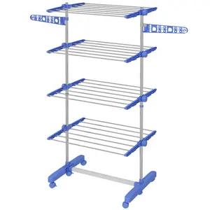 Stainless Steel Standard Drying Rack Silver/Blue