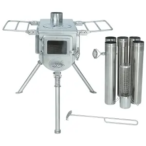 Winnerwell Woodlander Double View Wood Burning Camping Stove, Size Small