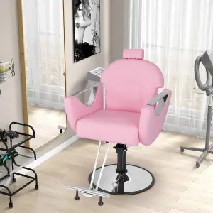 COSTWAY Adjustable Barber Chair 360 Swivel Reclining Salon Chair for Hair Stylist