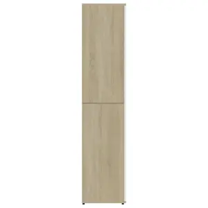 Shoe Cabinet White and Sonoma Oak 80x39x178 cm Engineered Wood