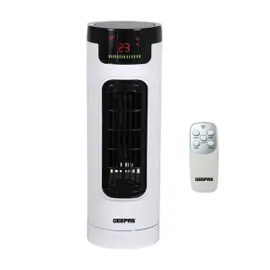 Geepas 14" Tower Fan With Remote & Timer Mini Air Cooling Home Office Fan