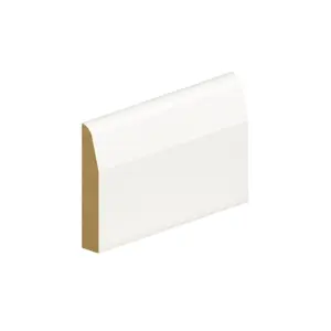 PACK OF 15 (Total 15 Units) - 18mm Thick Primed MDF Chamfer and Round 32mm Skirting Board - 18mm (T) x 144mm (W) x 4200mm (L)