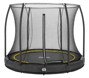 10ft Salta Black Comfort Edition InGround Round Trampoline with Enclosure