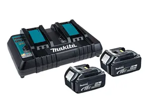 Makita BL1850 18v 2 x LXT 5.0ah Lithium-Ion Batteries + DC18RD Dual Port Charger