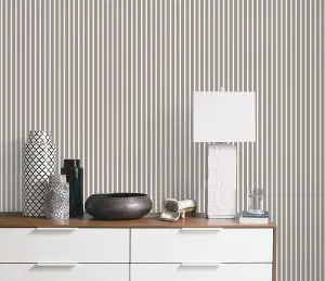 Galerie Smart Stripes 2 Silver Grey Butcher Stripe Smooth Wallpaper