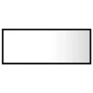 Berkfield LED Bathroom Mirror Black 100x8.5x37 cm Engineered Wood