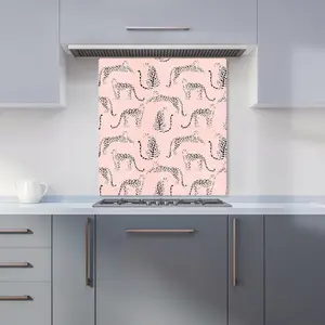 Abstract Leopard Pattern Premium Glass Kitchen Splashback W900mm x H650mm