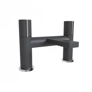 Nes Home Arte Handleless Futuristic Matte Grey Bath Filler Tap Deck Mounted Brass