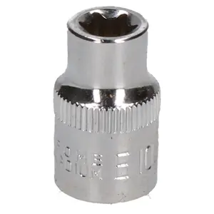 E10 Female Torx Socket Star Bit 3/8" Drive Standard External Chrome Vanadium