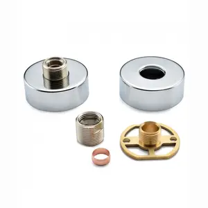 ENKI Chrome Round Easy Fix Brass Bracket Kit for Shower Valves